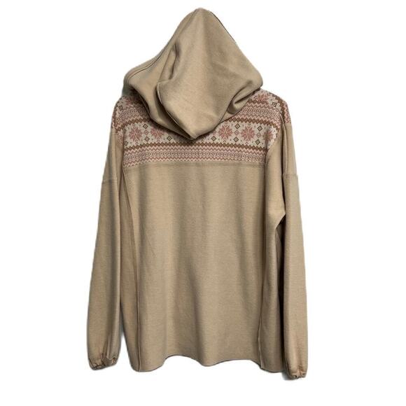 easel los angeles Two Tone Hoodie Pullover Beige Medium - Picture 3 of 6